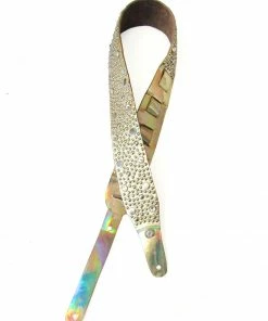 Leatherock OUTLET SHOP Gold Mirror Studded Guitar Strap