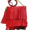 Leatherock OUTLET SHOP Red Flapper Crossbody Bag