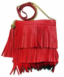 Leatherock Online Shop 12 Leatherock OUTLET SHOP Red Flapper Crossbody Bag