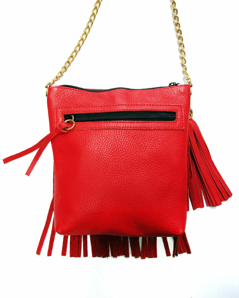 Leatherock OUTLET SHOP Red Flapper Crossbody Bag 4 Leatherock OUTLET SHOP Red Flapper Crossbody Bag