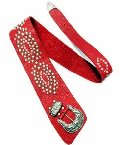 Leatherock OUTLET SHOP Asymmetrical Red Western Belt