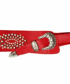 Leatherock OUTLET SHOP Asymmetrical Red Western Belt