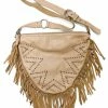 Leatherock Chevron Studded Fringe Bag