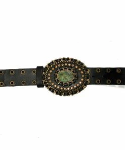 Leatherock Statement Buckle Eyelet Belt