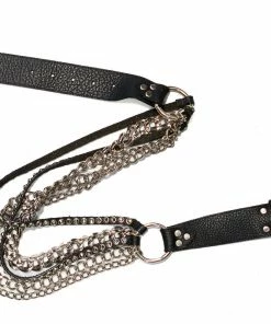 Leatherock Belts Iris Leather And Chain Belt