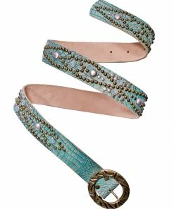 Leatherock Hornback Teal Studded Belt OUTLET SHOP