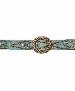 Leatherock Hornback Teal Studded Belt OUTLET SHOP